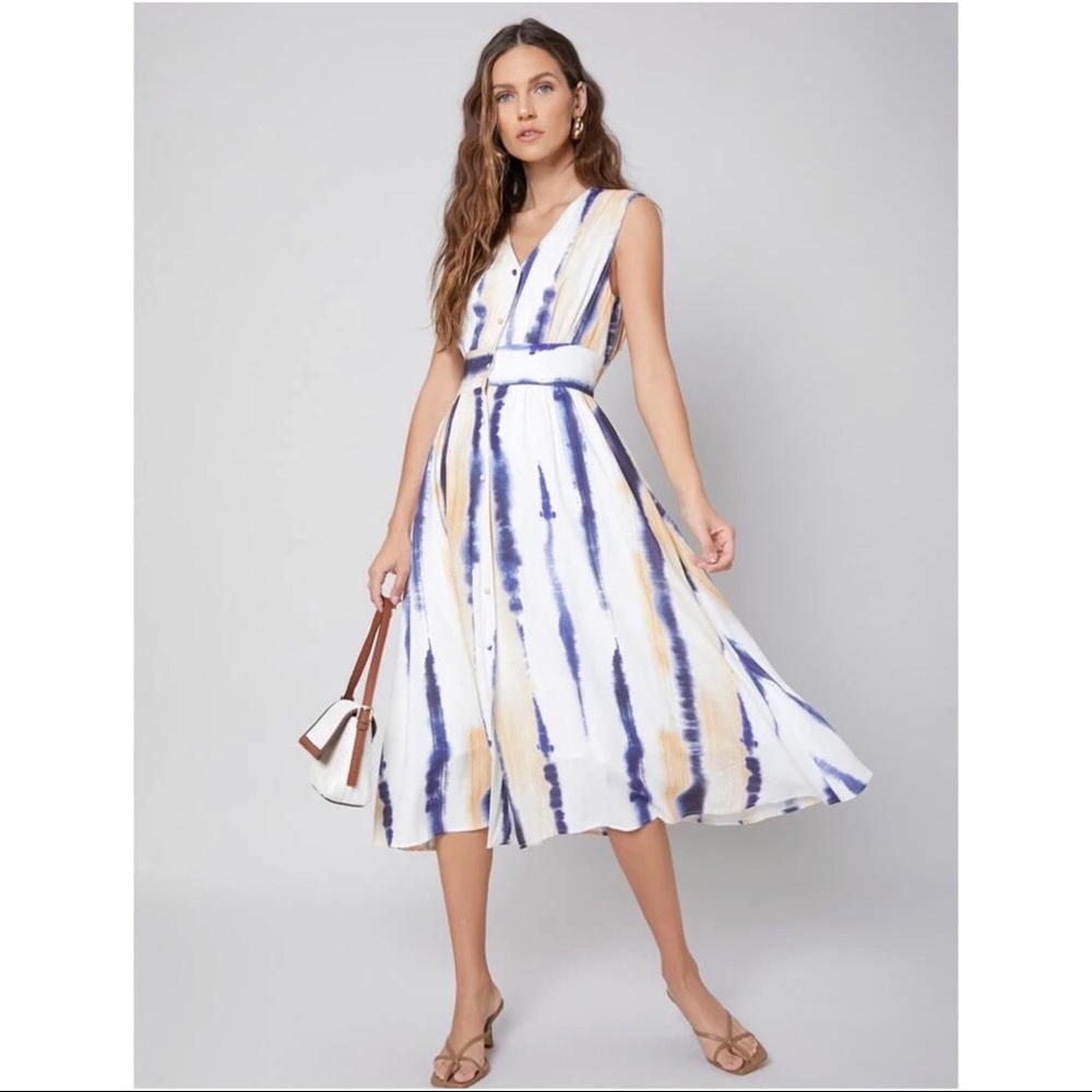 Premium viscose flowy tie-dye dress